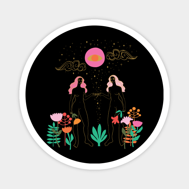 pink moon Magnet by anneamanda